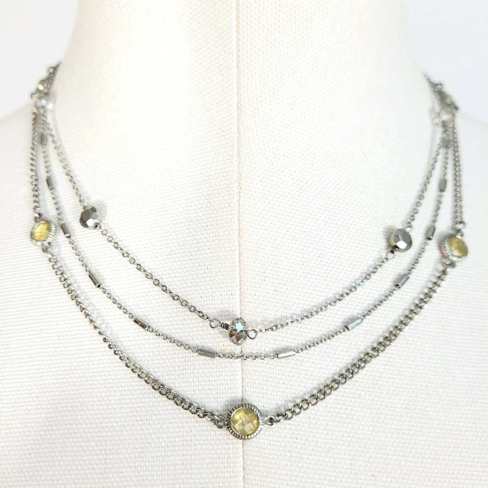 Express Silver Layered Necklace